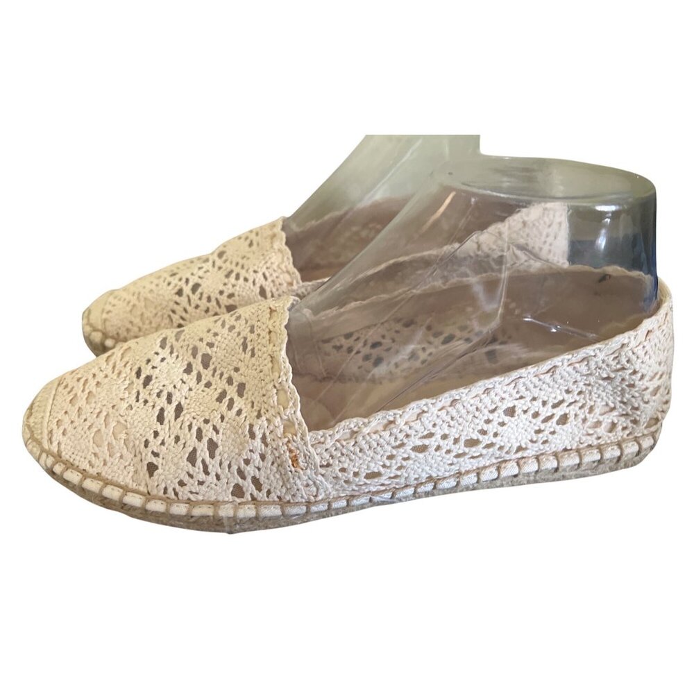 Talbots Womens Crochet Lace Espadrilles Size 8 Boho